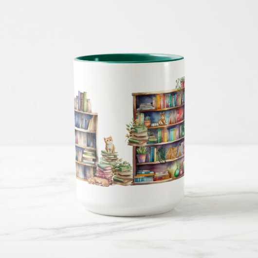 Bücher und Katzen, Geschenke für bibliophile Schri Tasse (Zentrum)