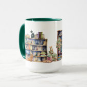 Bücher und Katzen, Geschenke für bibliophile Schri Tasse (Vorderseite Links)