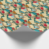 Bücher und Katzen Geschenkpapier (Ecke)