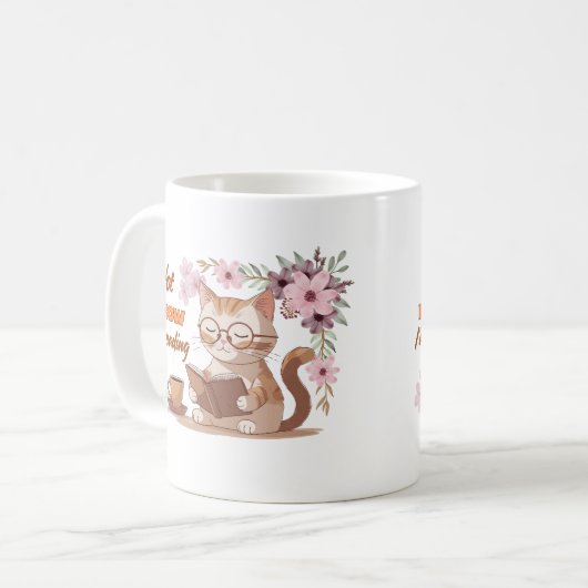 Bücher und Katzen Geschenkte, gemütliche Katzen-Le Kaffeetasse (Vorderseite Links)