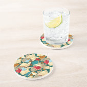 Bücher und Katzen Getränkeuntersetzer (Seite)