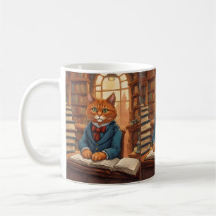 Bücher und Katzen Kaffeetasse