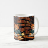 Bücher und Katzen Kaffeetasse (VorderseiteRechts)