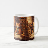 Bücher und Katzen Kaffeetasse (VorderseiteRechts)