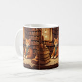 Bücher und Katzen Kaffeetasse (Vorderseite Links)