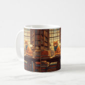 Bücher und Katzen Kaffeetasse (Vorderseite Links)