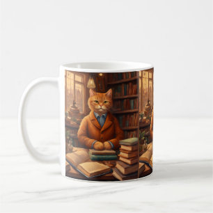 Bücher und Katzen Kaffeetasse