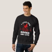 Bücher und Katzen lesen Bücher, die ich für Bücher Sweatshirt (Vorne ganz)