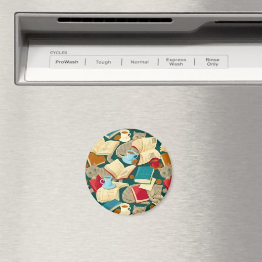 Bücher und Katzen Magnet (In Situ (Geschirrspüler))