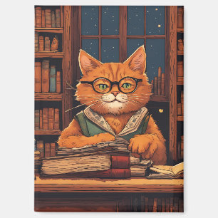 Bücher und Katzen Magnet