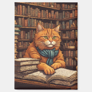 Bücher und Katzen Magnet