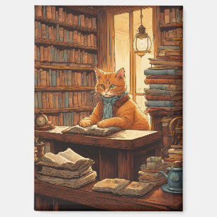 Bücher und Katzen Magnet