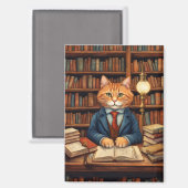 Bücher und Katzen Magnet (Vorderseite/Rückseite)