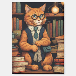 Bücher und Katzen Magnet