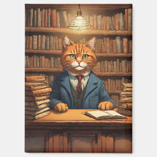 Bücher und Katzen Magnet