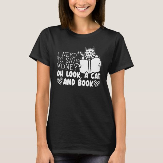 Bücher und Katzen T-Shirt (Vorderseite)