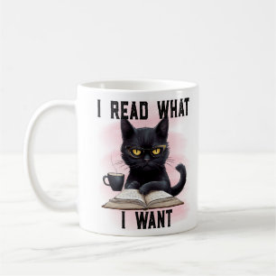 Bücher und Katzen verboten "I Read What I Woll" Kaffeetasse
