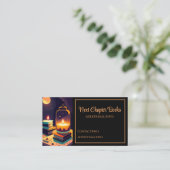 Bücher und Kerzenlicht Visitenkarte (Stehend Vorderseite)