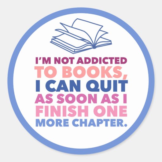 Bücher und Lesen Runder Aufkleber (Vorderseite)