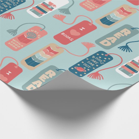 Bücher und Lesezeichen Gemustert lesen Geschenkpapier (Ecke)