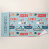 Bücher und Lesezeichen Gemustert lesen Strandtuch (Vorderseite)