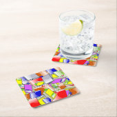 Bücher und mehr Bücher Rechteckiger Pappuntersetzer (Vor Ort)