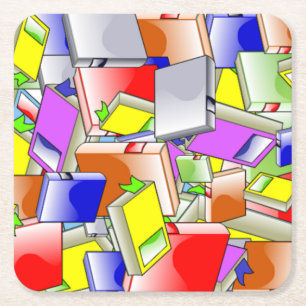 Bücher und mehr Bücher Rechteckiger Pappuntersetzer