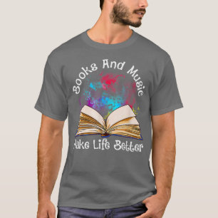 Bücher und Musik machen das Lesen von Motiven zum  T-Shirt