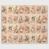 Bücher und Objekte eines koreanischen Wissenschaft Geschenkpapier (Flach)