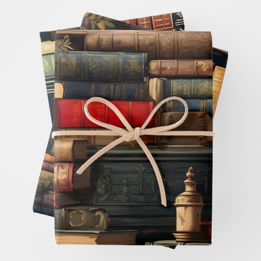 Bücher und Pflanze Geschenkpapier Set (Beispiel)