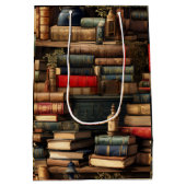 Bücher und Pflanze Mittlere Geschenktüte (Rückseite)