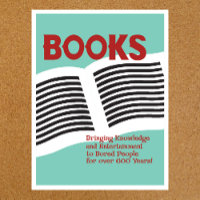 Bücher und Plakate zum Lesen