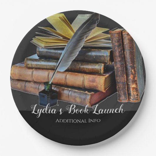 Bücher und Qualität Pappteller (Vorderseite)