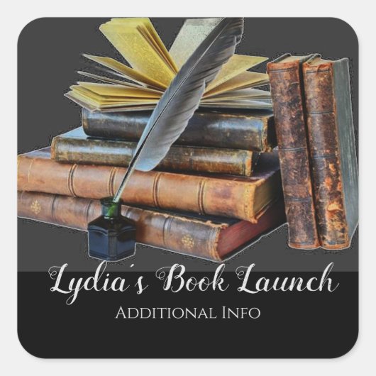 Bücher und Qualität Quadratischer Aufkleber (Vorderseite)