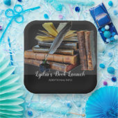Bücher und Quill Square Pappteller (Party)