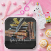 Bücher und Quill Square Pappteller (Party)