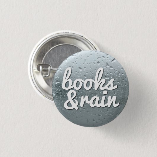Bücher und Regen Button (Vorne & Hinten)