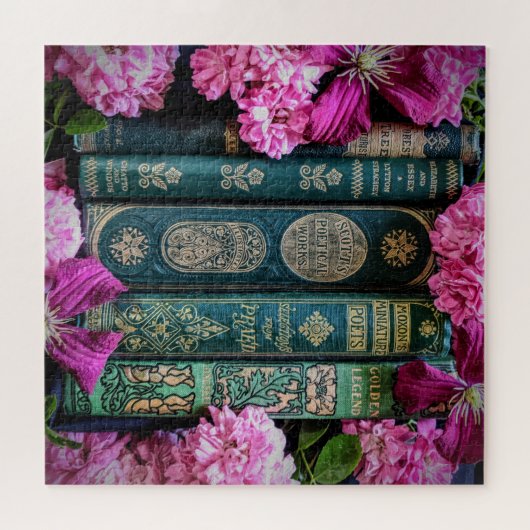 Bücher und Rose Puzzle (Horizontal)