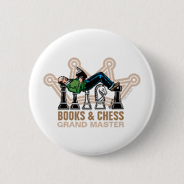 Bücher und Schach - Großmeister Button