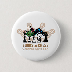 Bücher und Schach - Großmeister Button