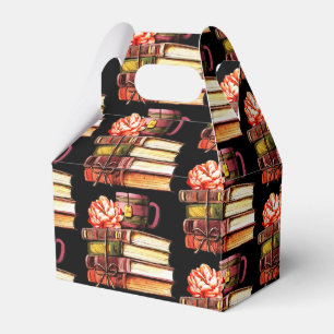Bücher und schwarzer Tee Geschenkschachtel