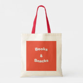 Bücher und Snacks - individueller Slogan Tragetasche (Rückseite)