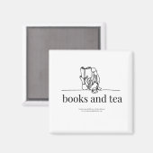 Bücher und Tea Magnet für Leser und Teetrinker (Vorderseite/Rückseite)