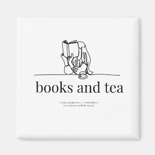 Bücher und Tea Magnet für Leser und Teetrinker