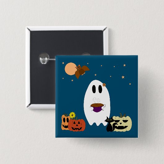 Bücher und Tee Button (Vorne & Hinten)