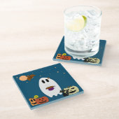 Bücher und Tee Glasuntersetzer (Schrägansicht)