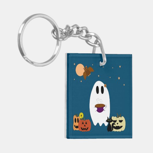 Bücher und Tee Schlüsselanhänger (Vorderseite links)