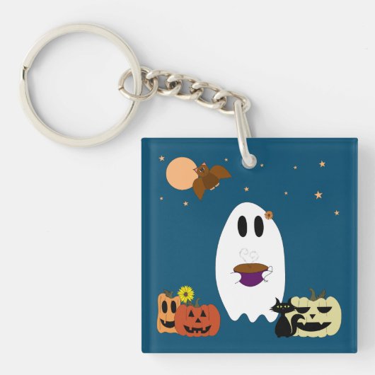 Bücher und Tee Schlüsselanhänger (Vorderseite)