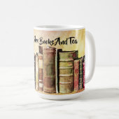 Bücher und Tee-Tasse-Cup Kaffeetasse (VorderseiteRechts)