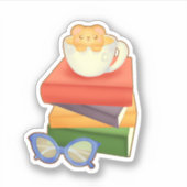 Bücher und Teebecher Aufkleber (Vorderseite)